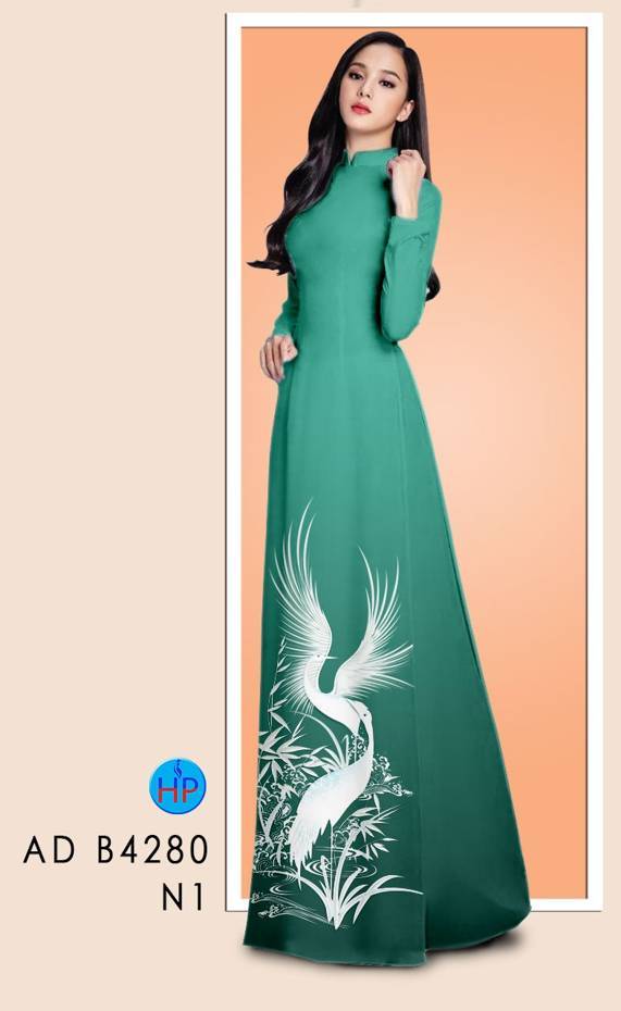 Vải Áo Dài Chim Hạc Độc Đáo AD B4280