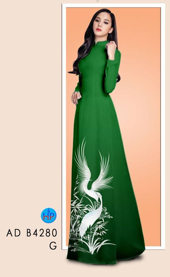 Vải Áo Dài Chim Hạc Độc Đáo AD B4280