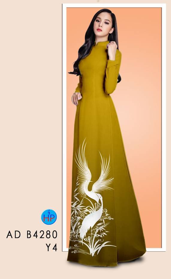 Vải Áo Dài Chim Hạc Độc Đáo AD B4280