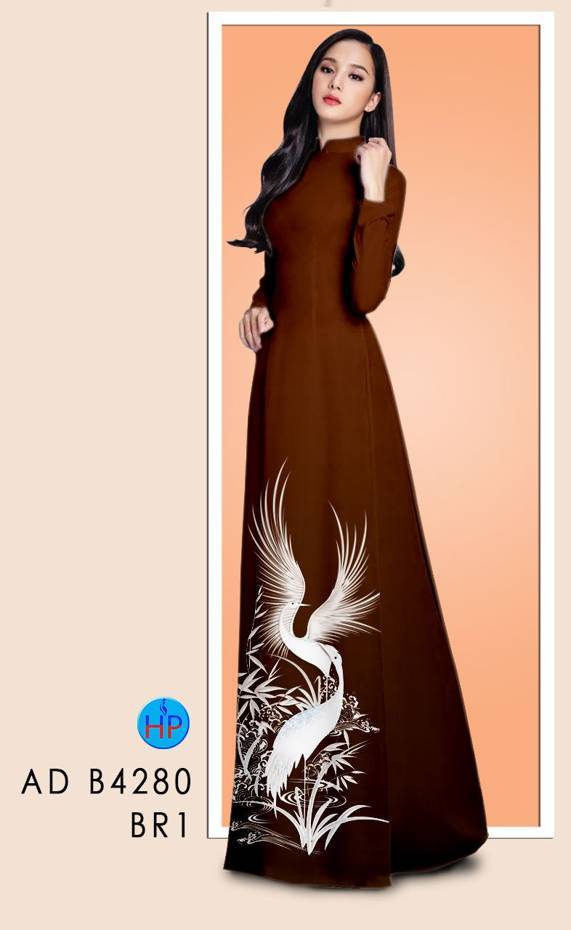 Vải Áo Dài Chim Hạc Độc Đáo AD B4280