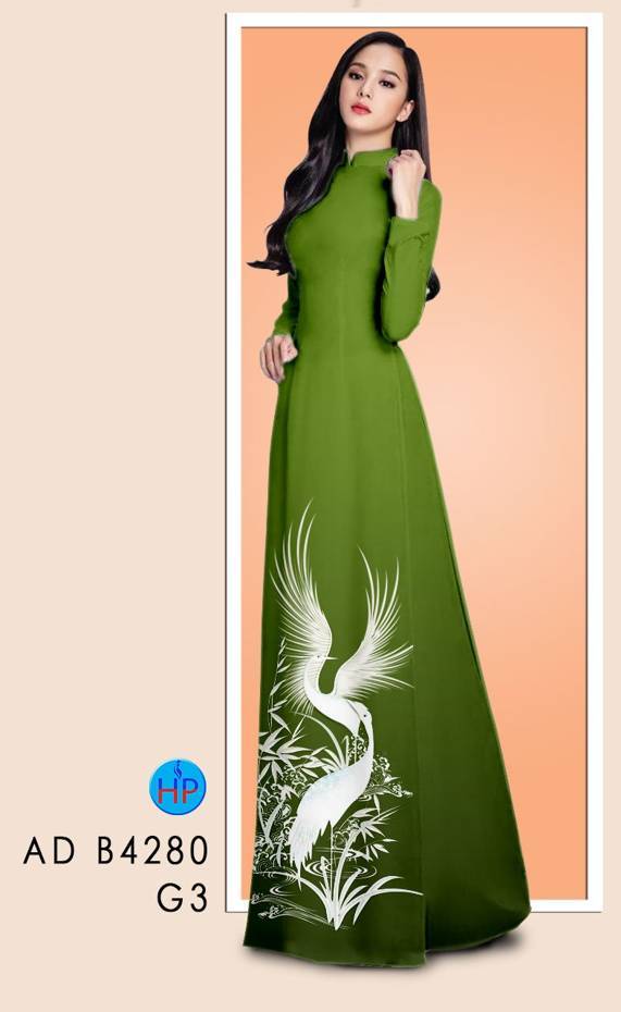 Vải Áo Dài Chim Hạc Độc Đáo AD B4280