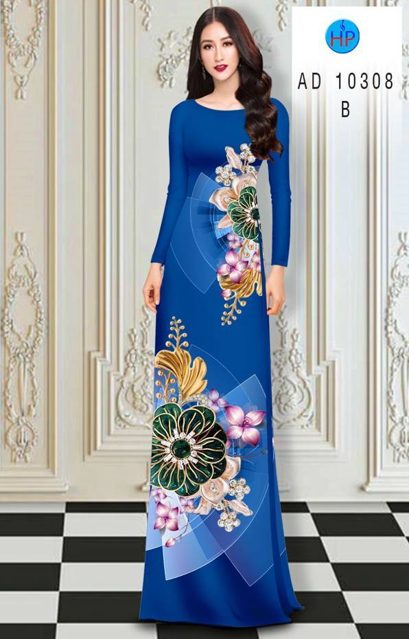 Vải Áo Dài Hoa In 3D Thiết Kế 2021 AD 10308 42 Vải Áo Dài Hoa In 3D Thiết Kế 2021 AD 10308