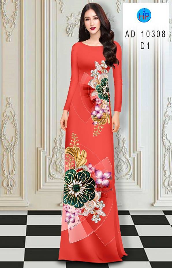 Vải Áo Dài Hoa In 3D Thiết Kế 2021 AD 10308 44 Vải Áo Dài Hoa In 3D Thiết Kế 2021 AD 10308
