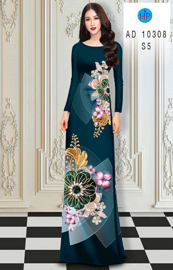 Vải Áo Dài Hoa In 3D Thiết Kế 2021 AD 10308 51 Vải Áo Dài Hoa In 3D Thiết Kế 2021 AD 10308