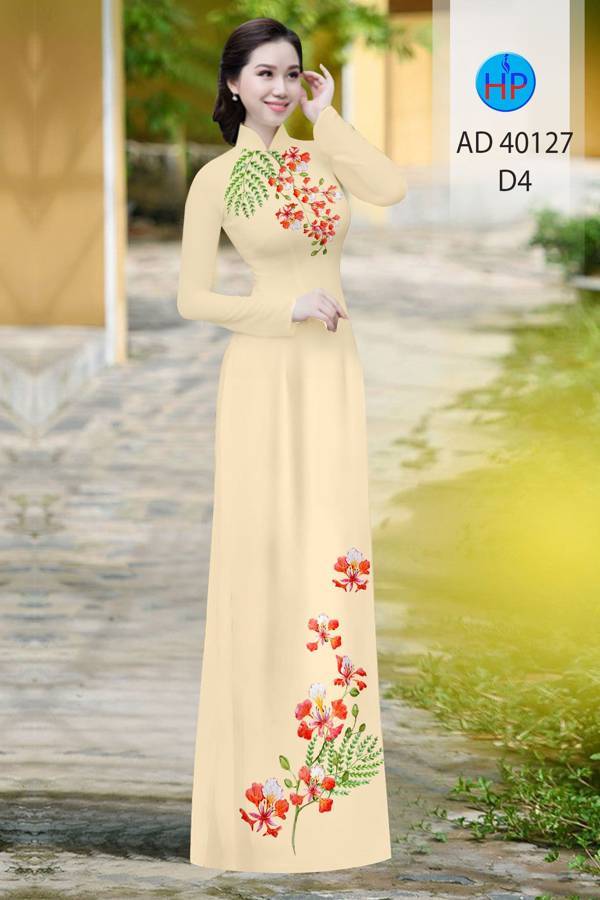 Vải Áo Dài Hoa Phượng Mới Ra AD 40127 37 Vải Áo Dài Hoa Phượng Mới Ra AD 40127