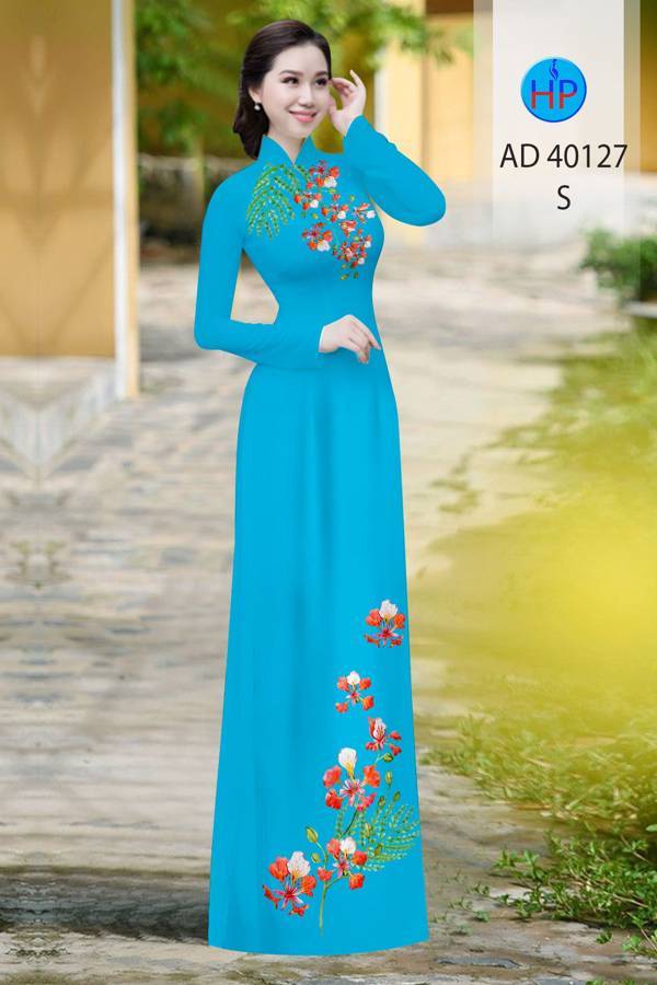 Vải Áo Dài Hoa Phượng Mới Ra AD 40127 40 Vải Áo Dài Hoa Phượng Mới Ra AD 40127
