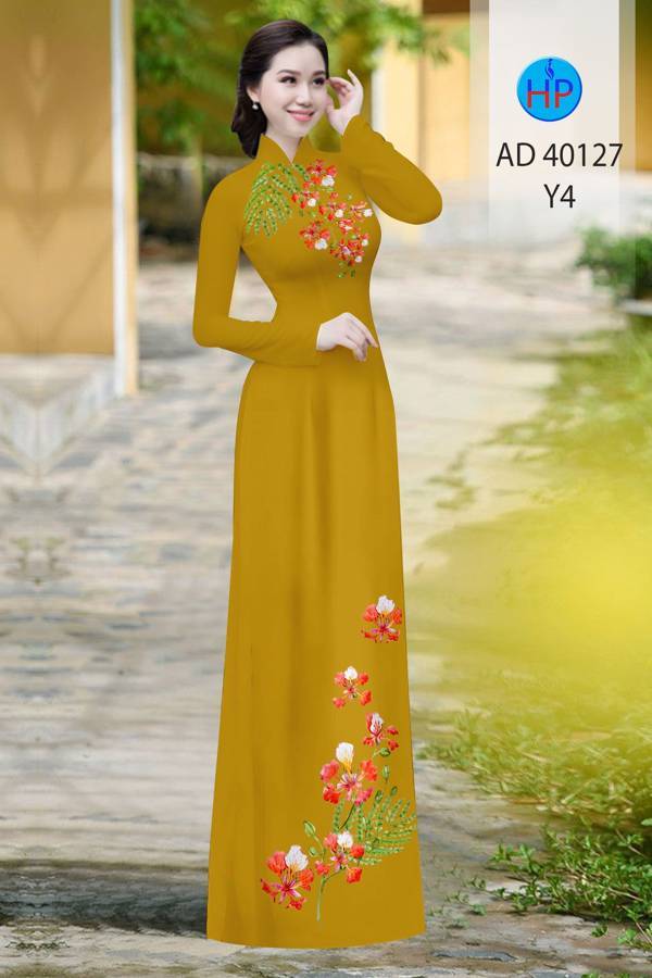 Vải Áo Dài Hoa Phượng Mới Ra AD 40127 41 Vải Áo Dài Hoa Phượng Mới Ra AD 40127