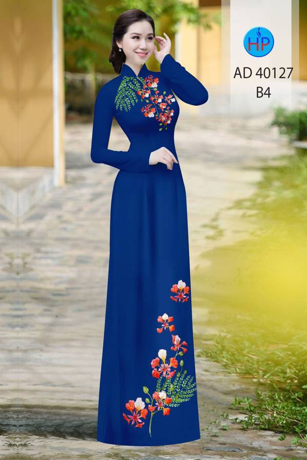 Vải Áo Dài Hoa Phượng Mới Ra AD 40127 42 Vải Áo Dài Hoa Phượng Mới Ra AD 40127