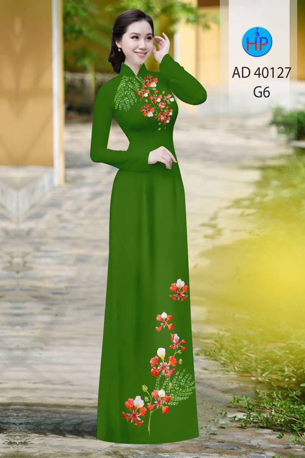 Vải Áo Dài Hoa Phượng Mới Ra AD 40127 47 Vải Áo Dài Hoa Phượng Mới Ra AD 40127