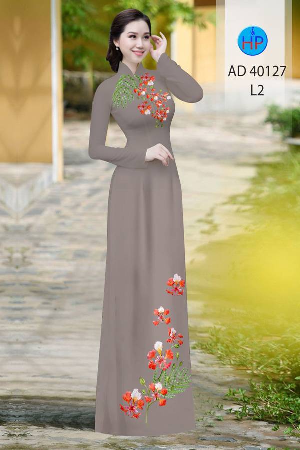 Vải Áo Dài Hoa Phượng Mới Ra AD 40127 45 Vải Áo Dài Hoa Phượng Mới Ra AD 40127