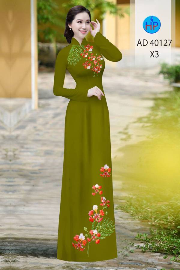 Vải Áo Dài Hoa Phượng Mới Ra AD 40127 46 Vải Áo Dài Hoa Phượng Mới Ra AD 40127