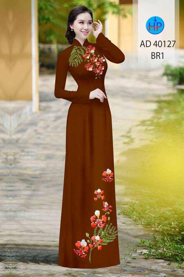 Vải Áo Dài Hoa Phượng Mới Ra AD 40127 44 Vải Áo Dài Hoa Phượng Mới Ra AD 40127