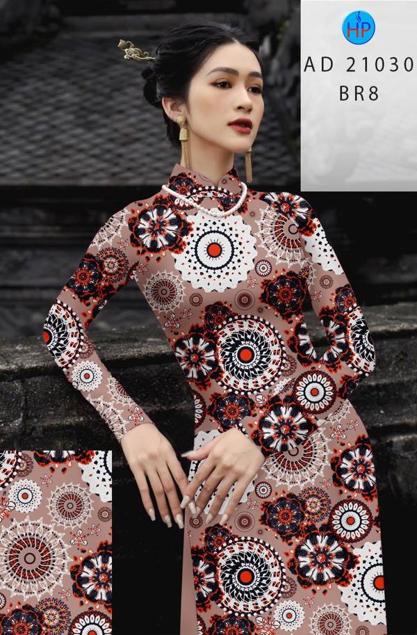 Vải Áo Dài Hoa Văn Độc Đáo AD 21030