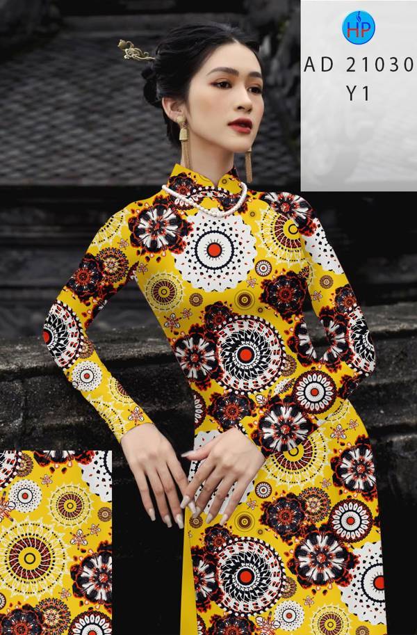 Vải Áo Dài Hoa Văn Độc Đáo AD 21030