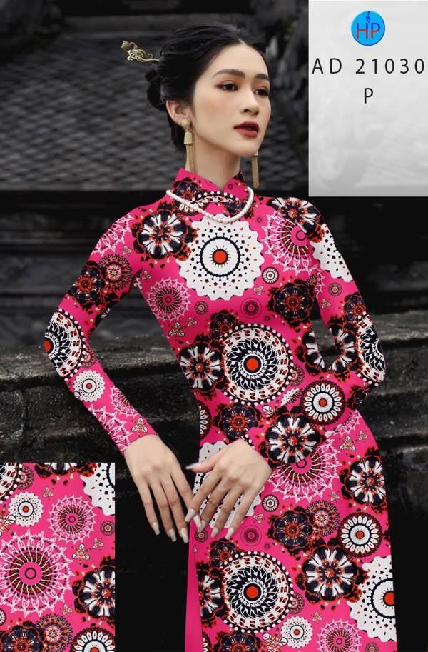 Vải Áo Dài Hoa Văn Độc Đáo AD 21030