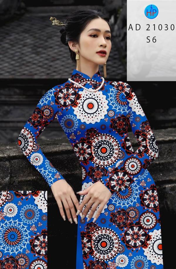 Vải Áo Dài Hoa Văn Độc Đáo AD 21030