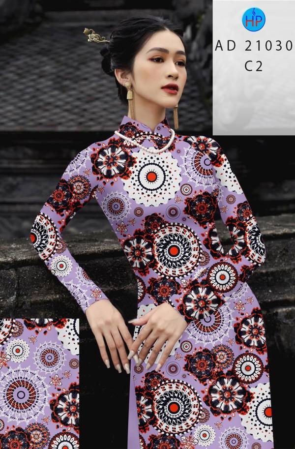 Vải Áo Dài Hoa Văn Độc Đáo AD 21030