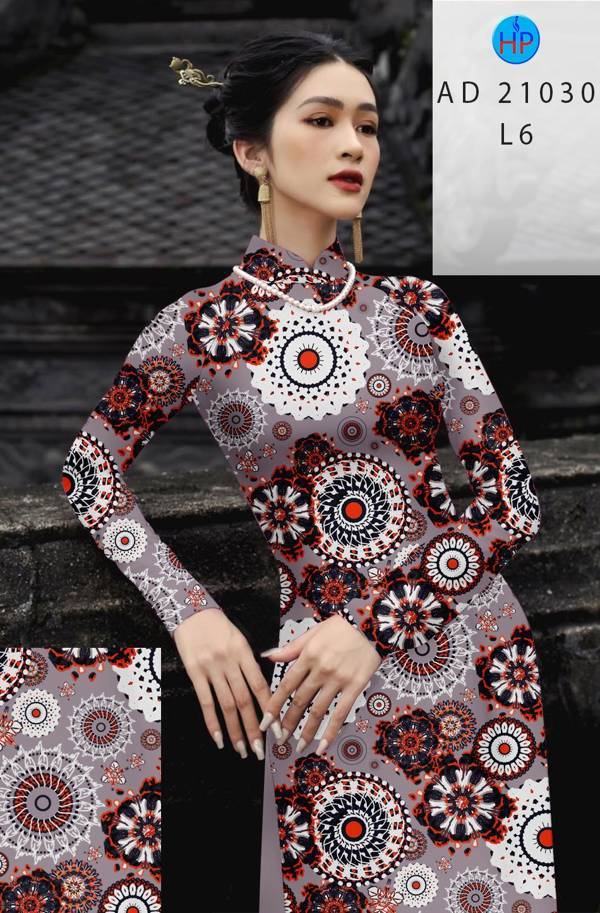 Vải Áo Dài Hoa Văn Độc Đáo AD 21030