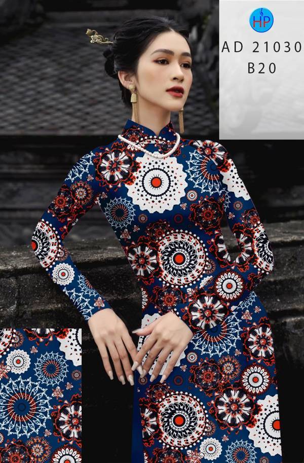 Vải Áo Dài Hoa Văn Độc Đáo AD 21030