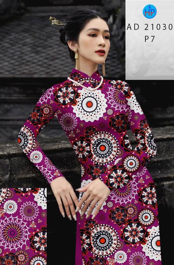 Vải Áo Dài Hoa Văn Độc Đáo AD 21030