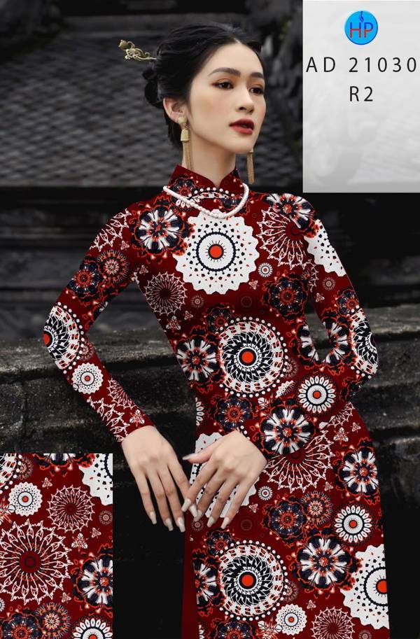Vải Áo Dài Hoa Văn Độc Đáo AD 21030