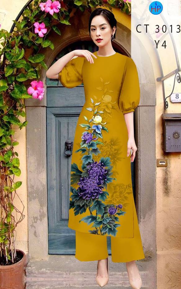 Vải Áo Dài Hoa Cúc Kiểu Mới AD CT3013