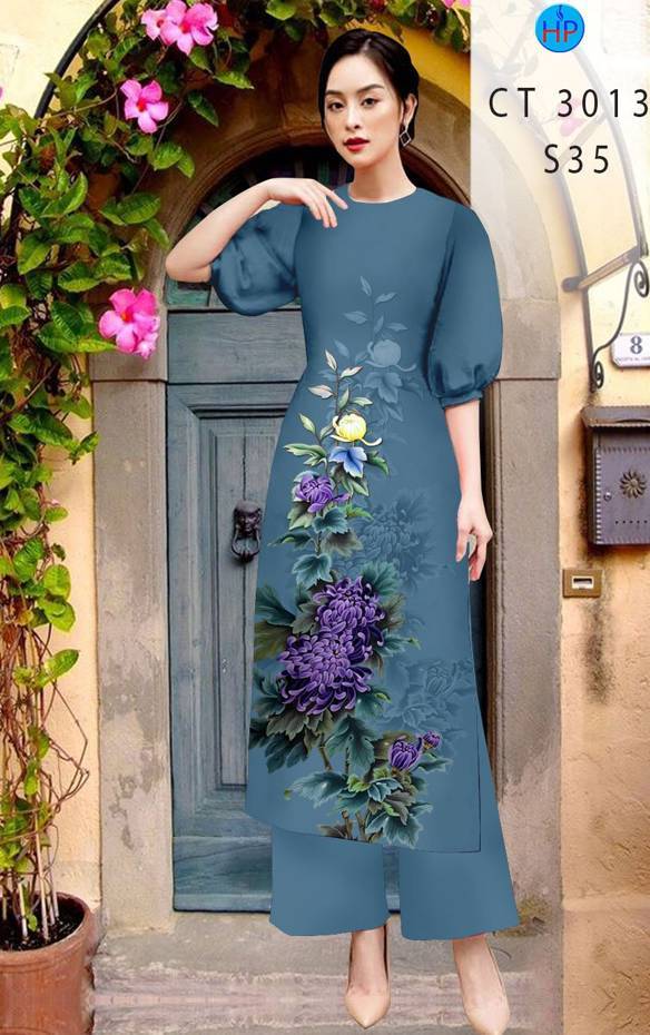 Vải Áo Dài Hoa Cúc Kiểu Mới AD CT3013