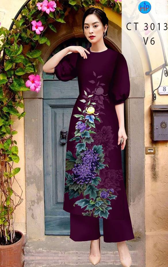 Vải Áo Dài Hoa Cúc Kiểu Mới AD CT3013