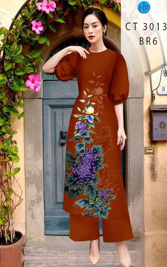 Vải Áo Dài Hoa Cúc Kiểu Mới AD CT3013