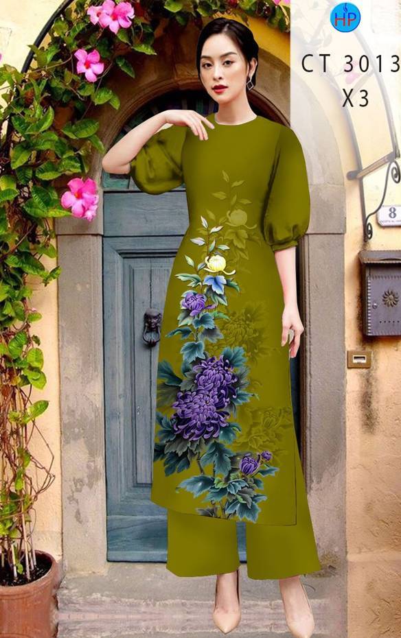 Vải Áo Dài Hoa Cúc Kiểu Mới AD CT3013