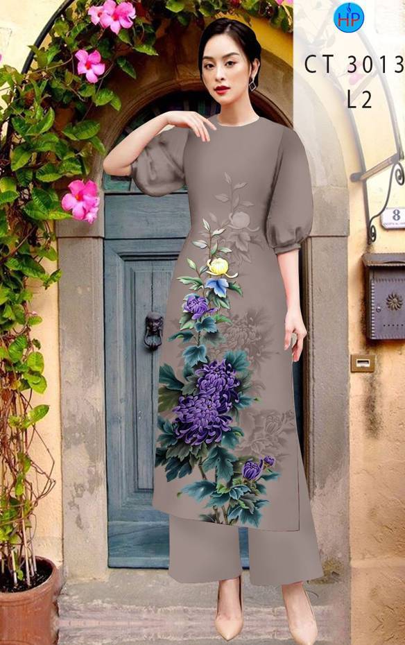 Vải Áo Dài Hoa Cúc Kiểu Mới AD CT3013