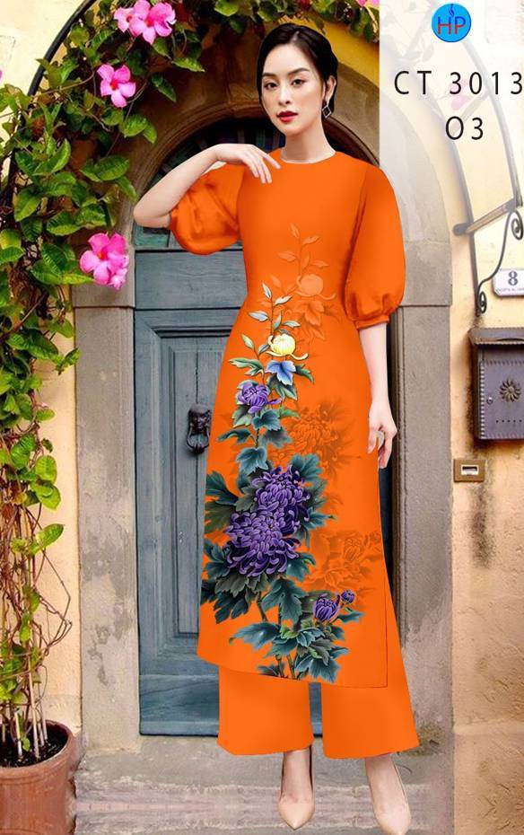 Vải Áo Dài Hoa Cúc Kiểu Mới AD CT3013