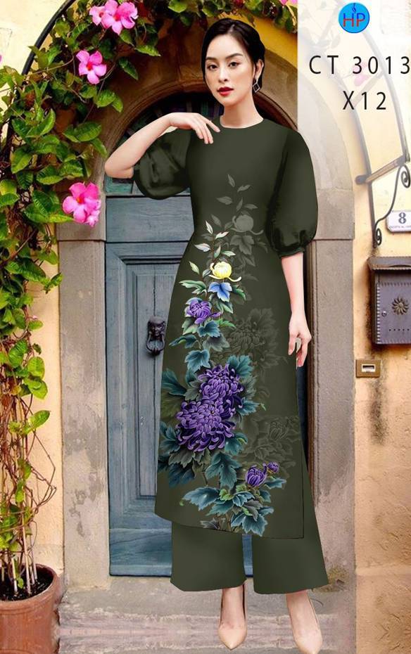 Vải Áo Dài Hoa Cúc Kiểu Mới AD CT3013