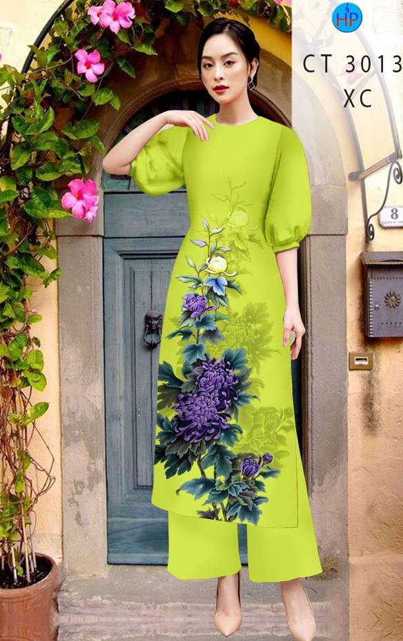 Vải Áo Dài Hoa Cúc Kiểu Mới AD CT3013
