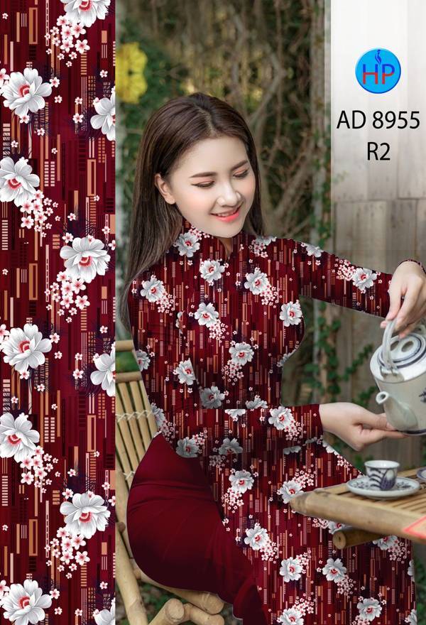 Vải Áo Dài Hoa Đều Mới Ra AD 8955