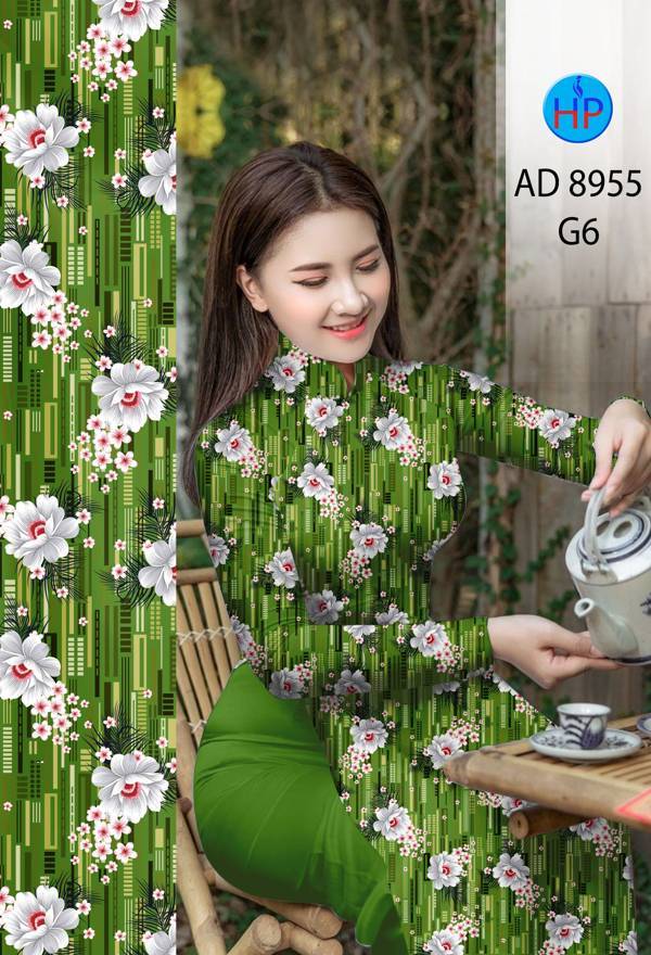 Vải Áo Dài Hoa Đều Mới Ra AD 8955