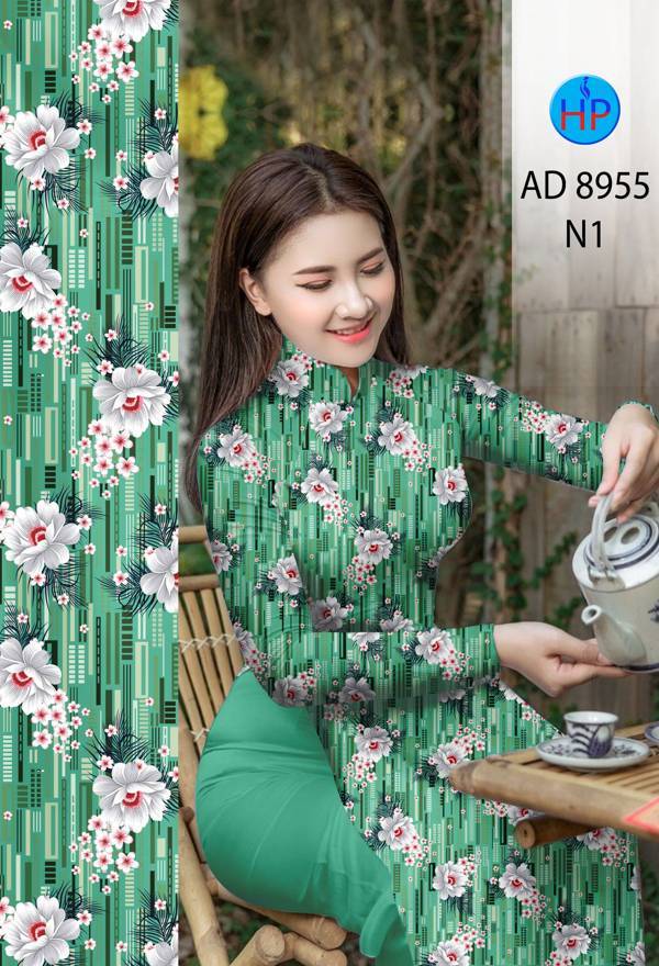 Vải Áo Dài Hoa Đều Mới Ra AD 8955
