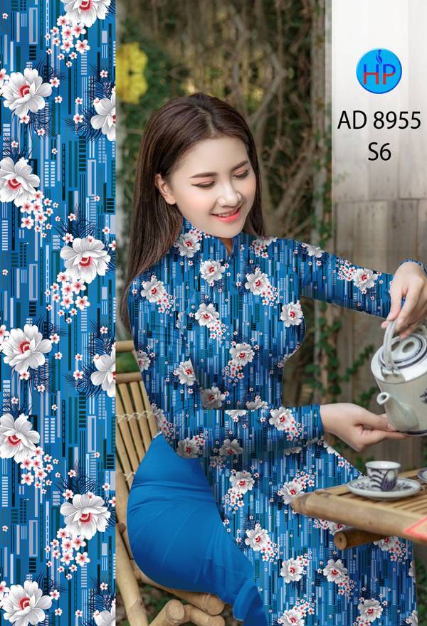 Vải Áo Dài Hoa Đều Mới Ra AD 8955