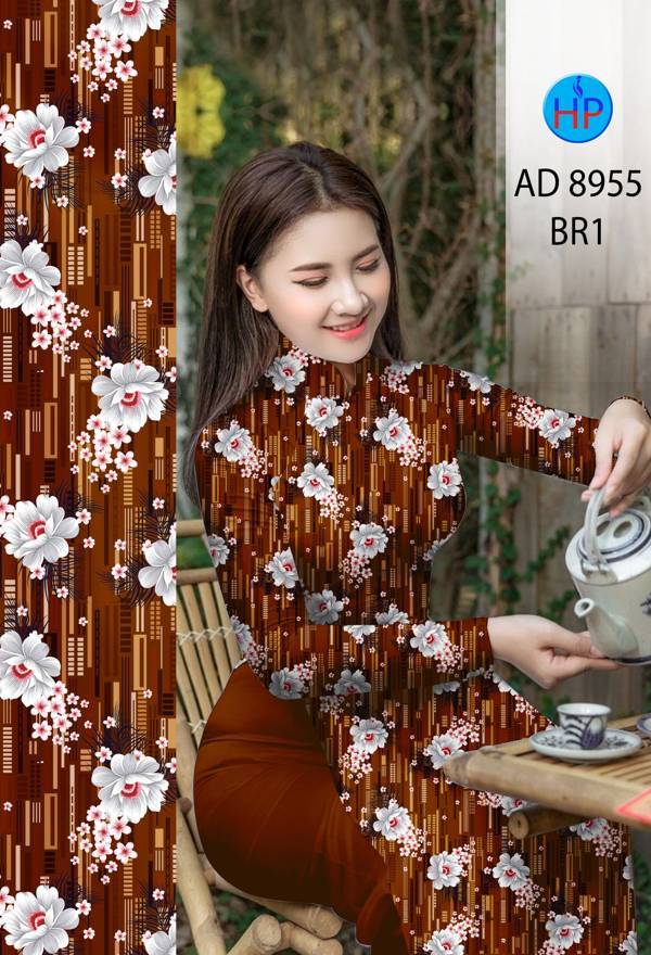 Vải Áo Dài Hoa Đều Mới Ra AD 8955