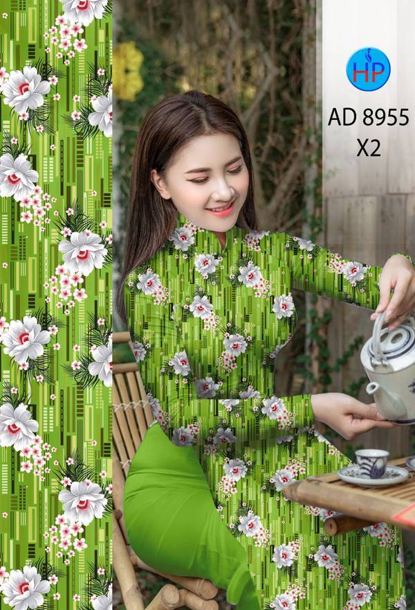 Vải Áo Dài Hoa Đều Mới Ra AD 8955