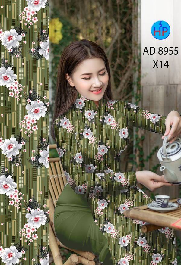 Vải Áo Dài Hoa Đều Mới Ra AD 8955