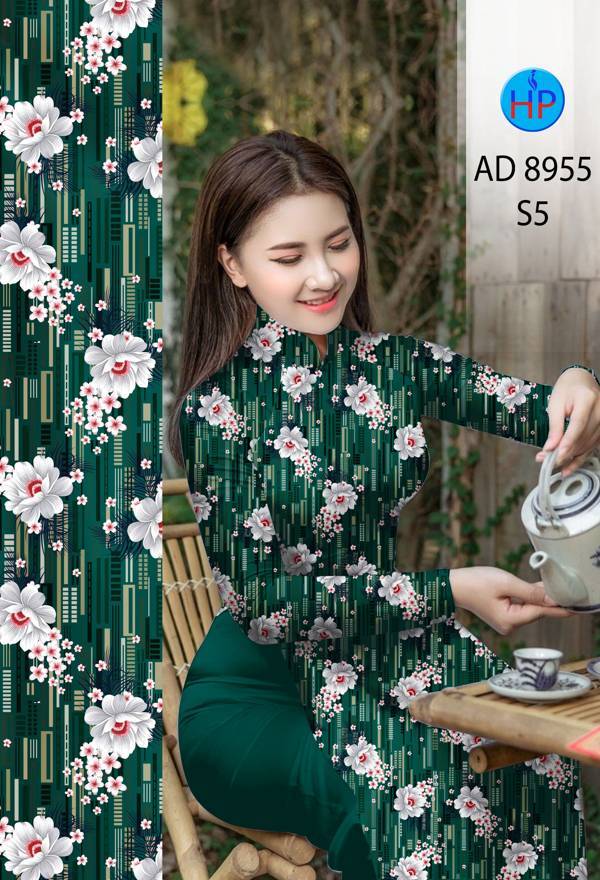 Vải Áo Dài Hoa Đều Mới Ra AD 8955