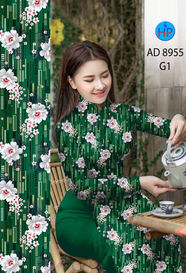 Vải Áo Dài Hoa Đều Mới Ra AD 8955