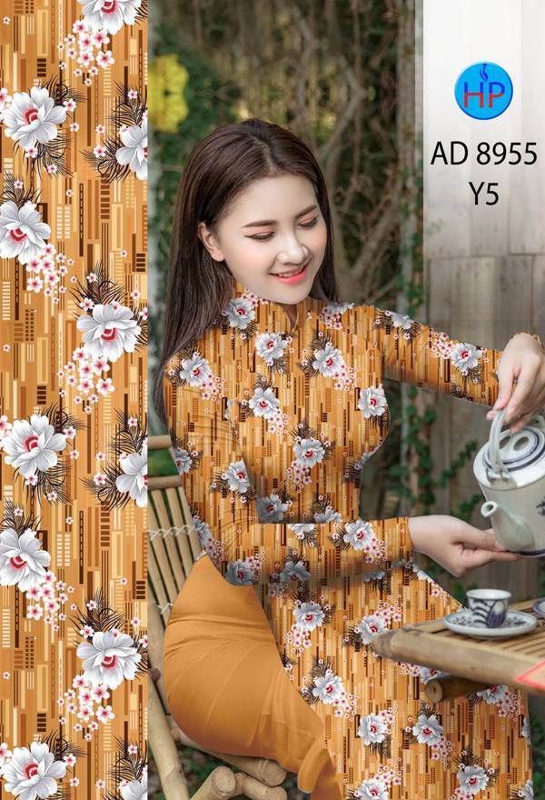 Vải Áo Dài Hoa Đều Mới Ra AD 8955