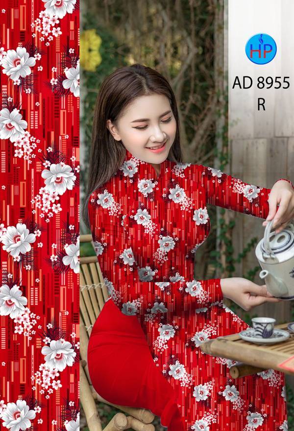 Vải Áo Dài Hoa Đều Mới Ra AD 8955