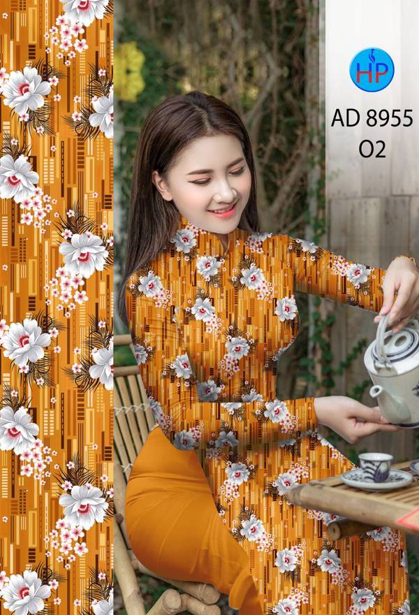 Vải Áo Dài Hoa Đều Mới Ra AD 8955