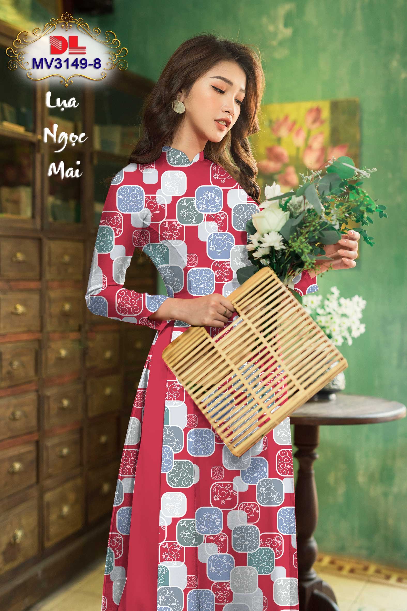 Vải Áo Dài Hoa Văn Độc Đáo AD MV3149