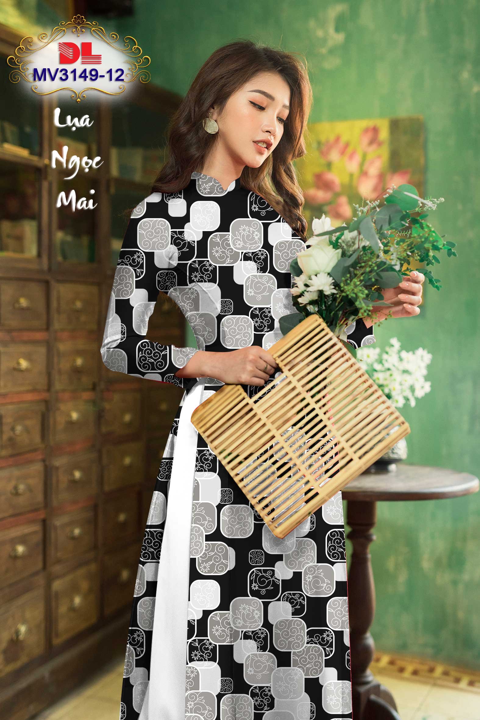 Vải Áo Dài Hoa Văn Độc Đáo AD MV3149