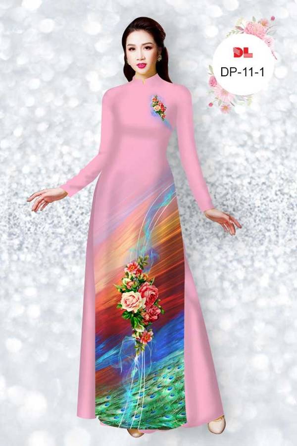 Vải Áo Dài Hoa Hồng Mới Ra AD DP11 40 Vải Áo Dài Hoa Hồng Mới Ra AD DP11