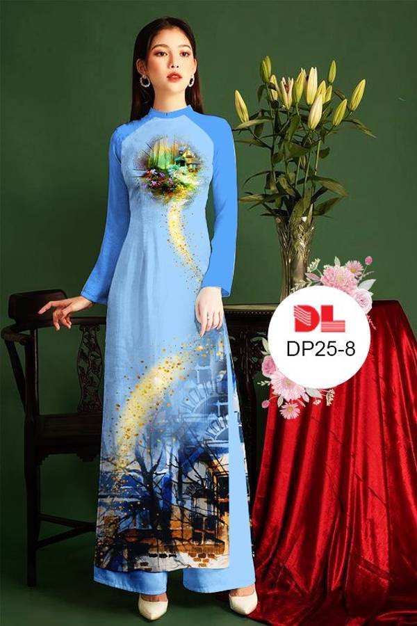 Vải Áo Dài Phong Cảnh Kiểu Mới AD DP25 23 Vải Áo Dài Phong Cảnh Kiểu Mới AD DP25